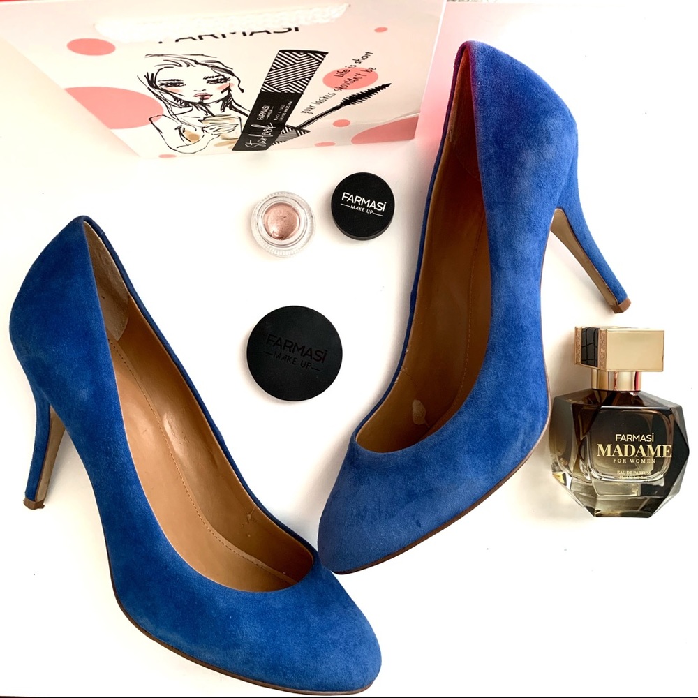 J. Crew Blue Suede Pumps.